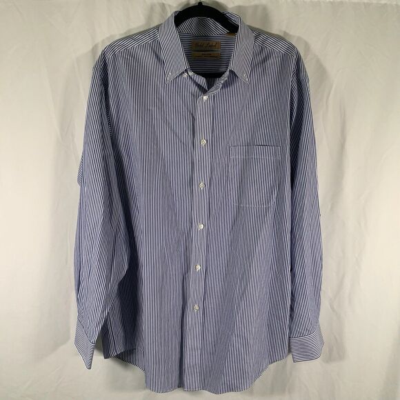 Roundtree & Yorke Other - Roundtree Yorke Gold Label Shirt Men's Large Blue Striped Non-Iron 100% cotton